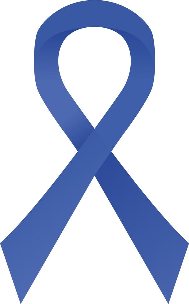 Blue awareness ribbon. Colorectal cancer vector