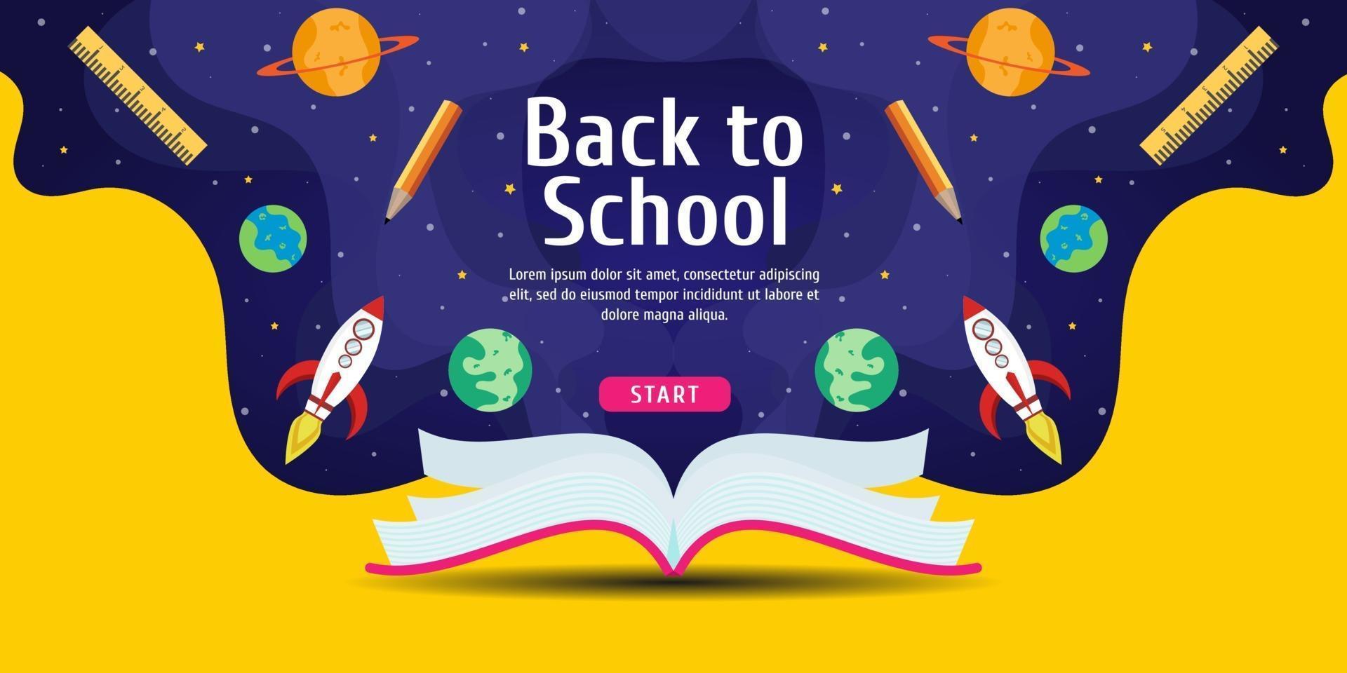 Back to school background with space design vector