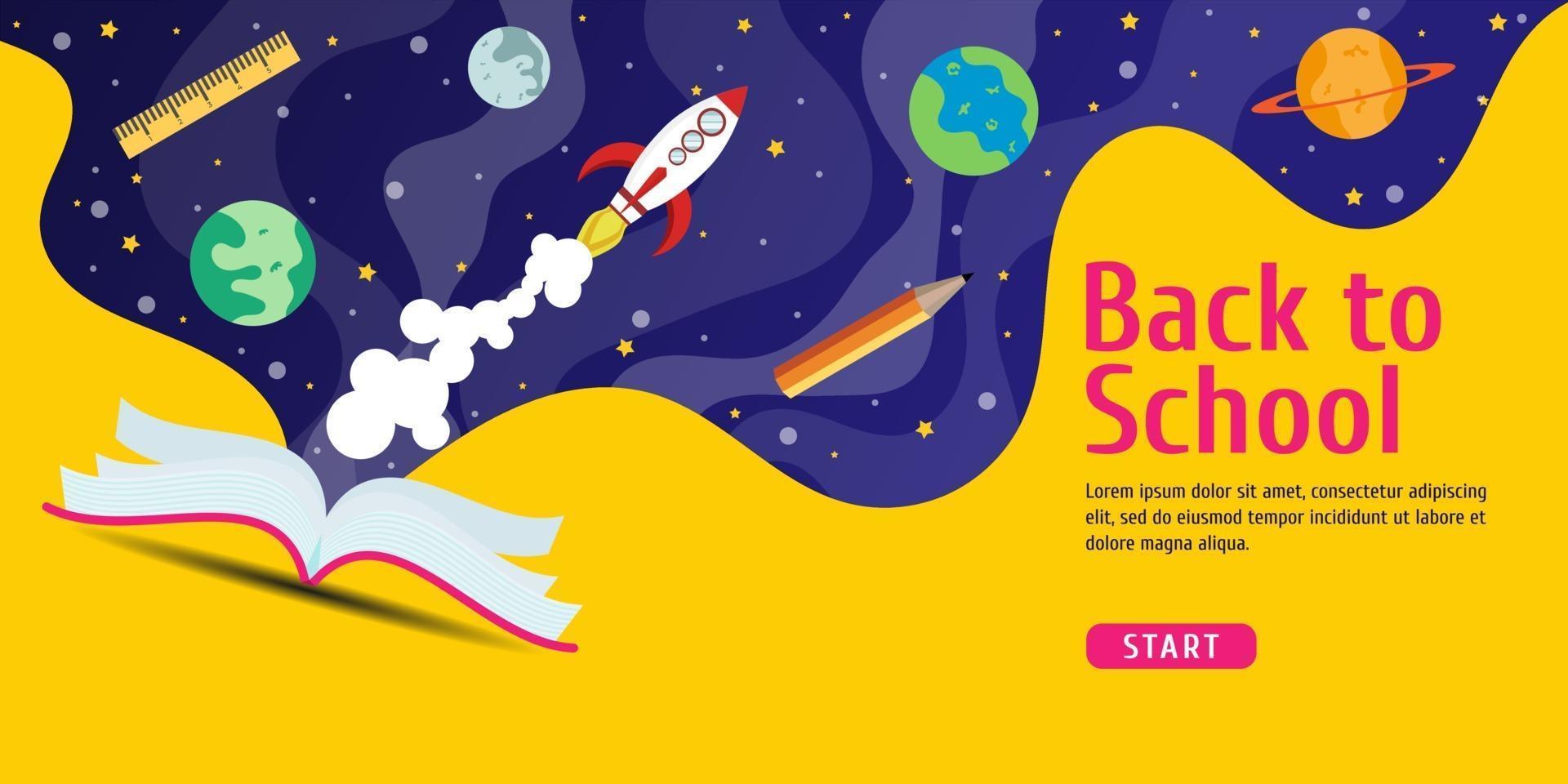 Back to school background with space design vector