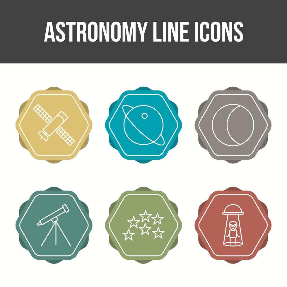 Unique Astronomy Line Vector Icon Set