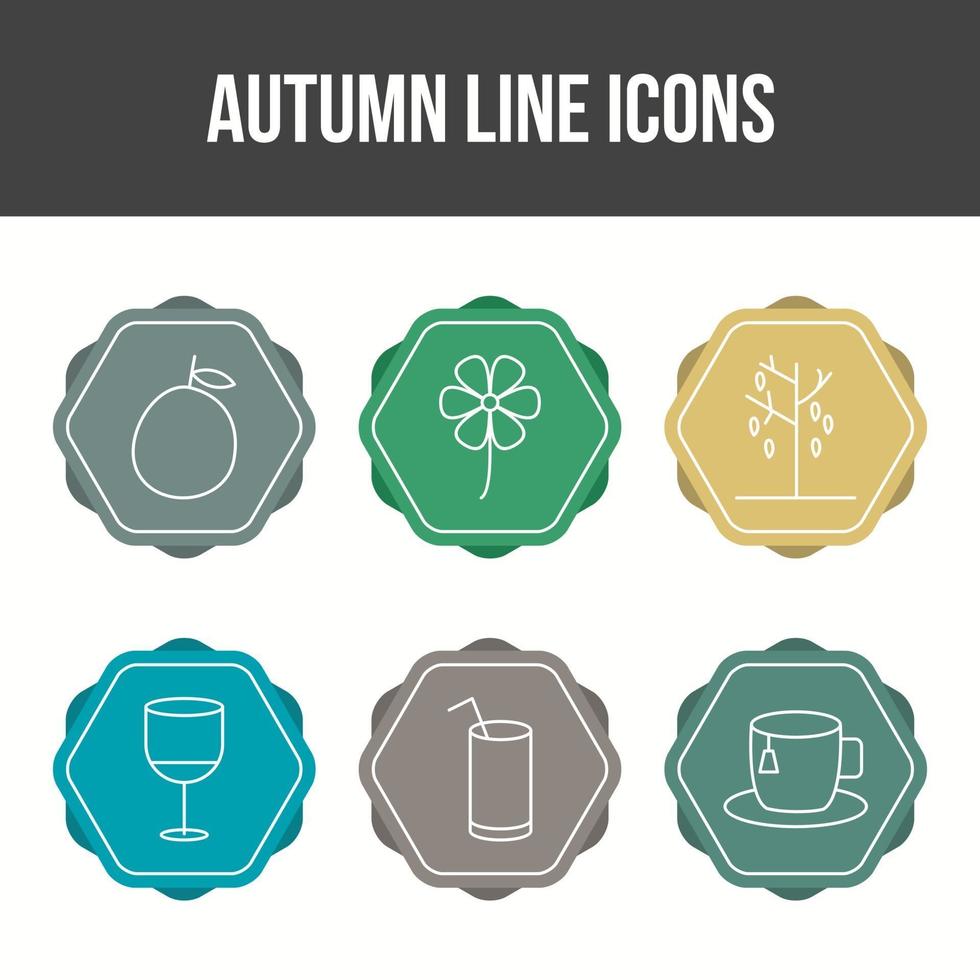 conjunto de iconos de vector de otoño único