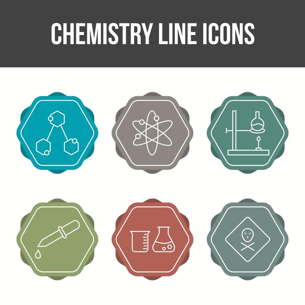 Unique Chemistry Line Vector Icon Set