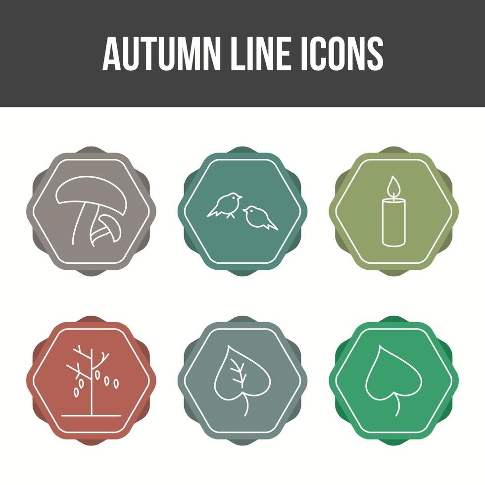 conjunto de iconos de vector de otoño único