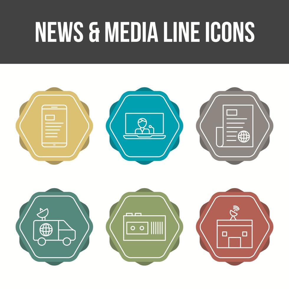Unique News and Media Vector Icon Set