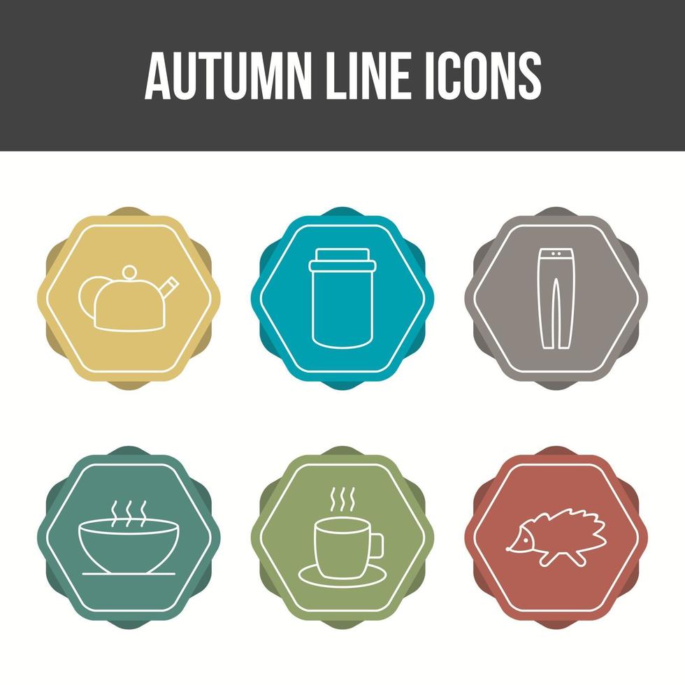 conjunto de iconos de vector de otoño único