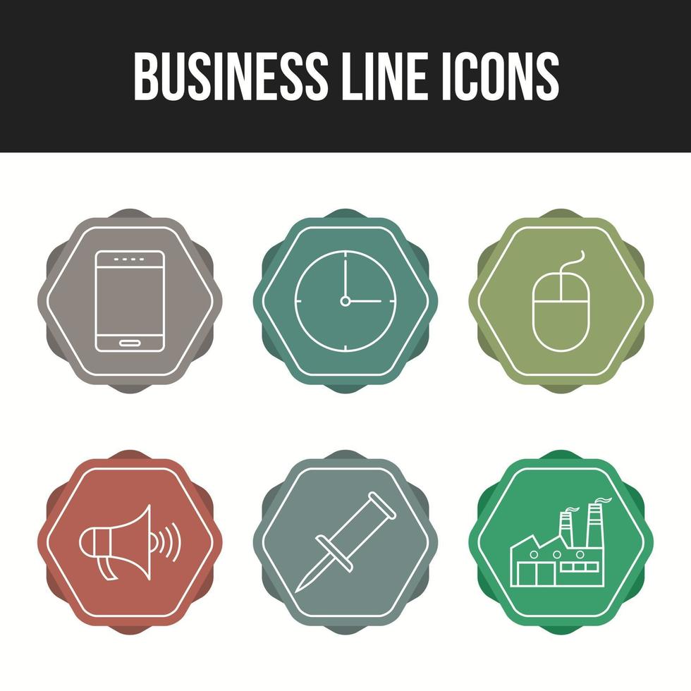 6 Unique vector icons in oe set