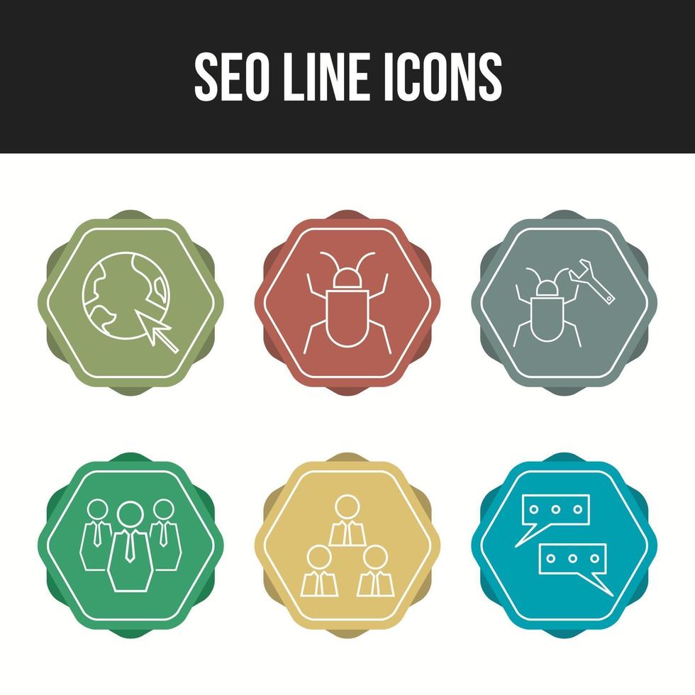 6 Beautiful Business and Seo icon set vector