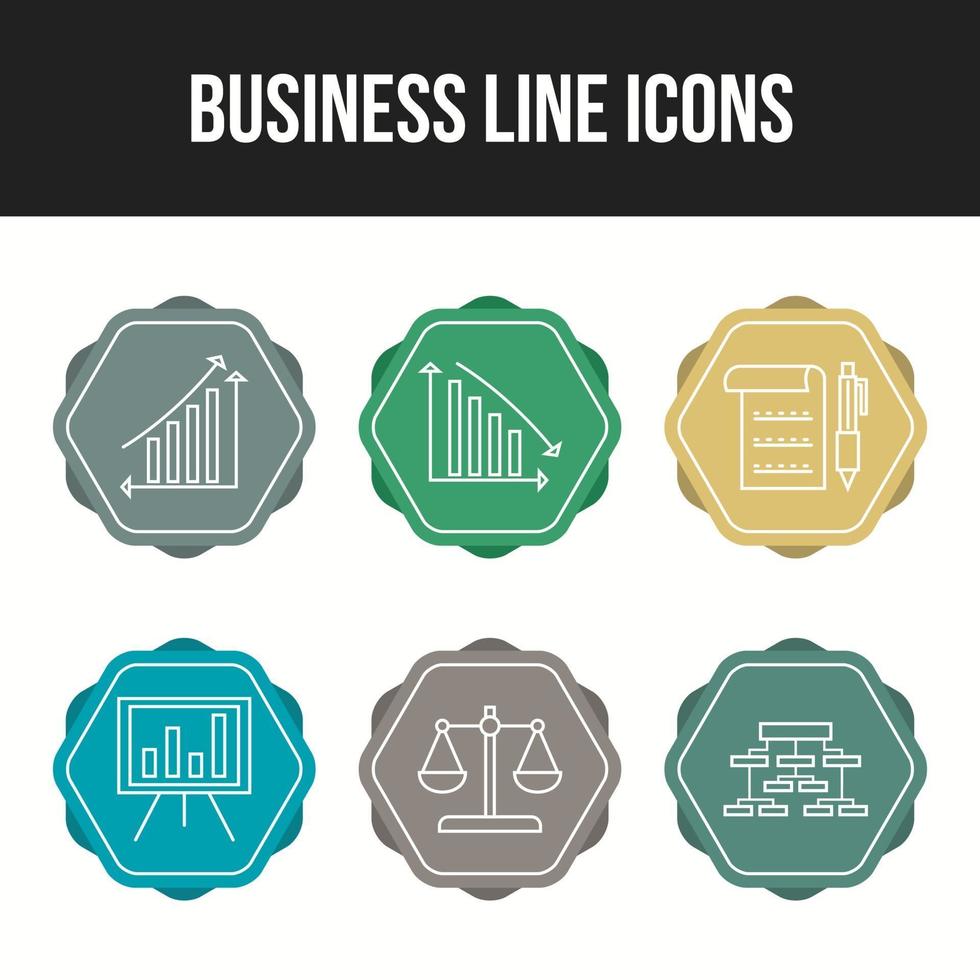 Beautiful 6 icons pack of business vector icons