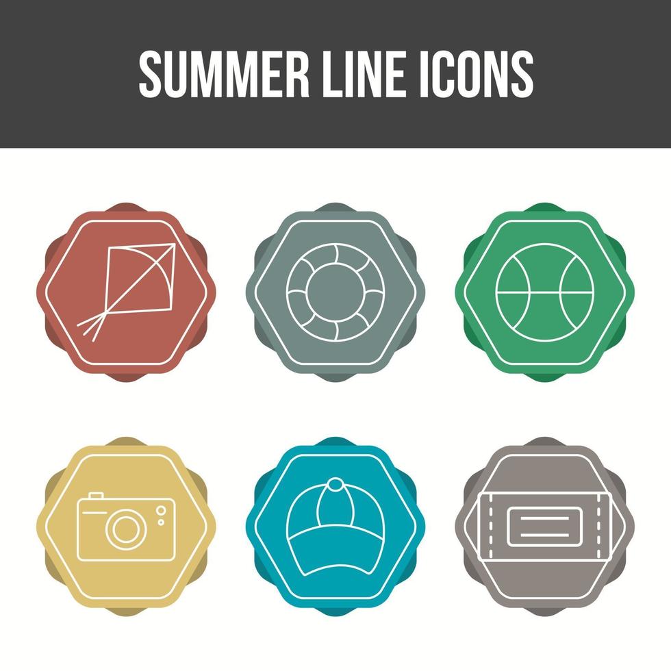 Unique Summer Line Vector Icon Set