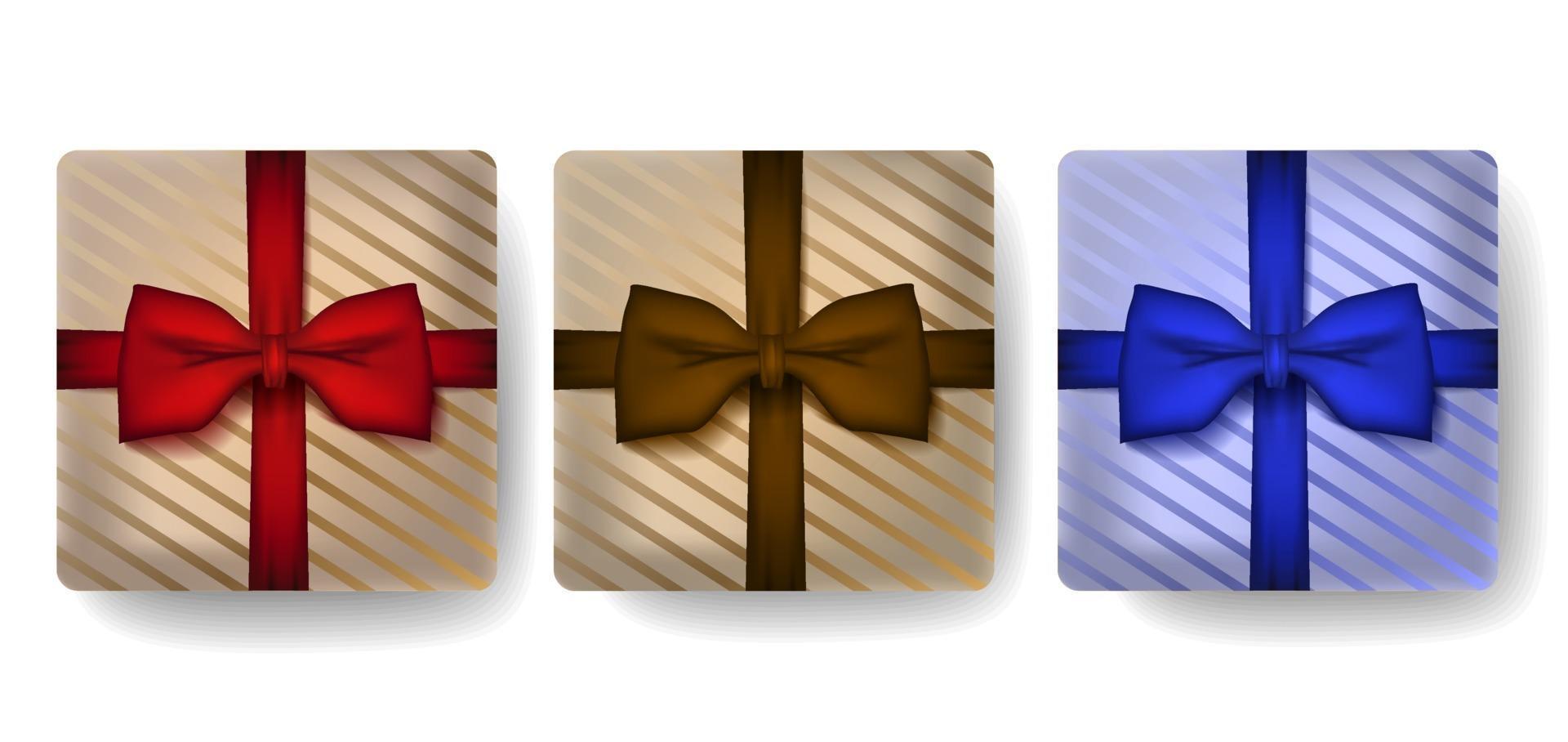 Gifts box in realistic 3d style set vector