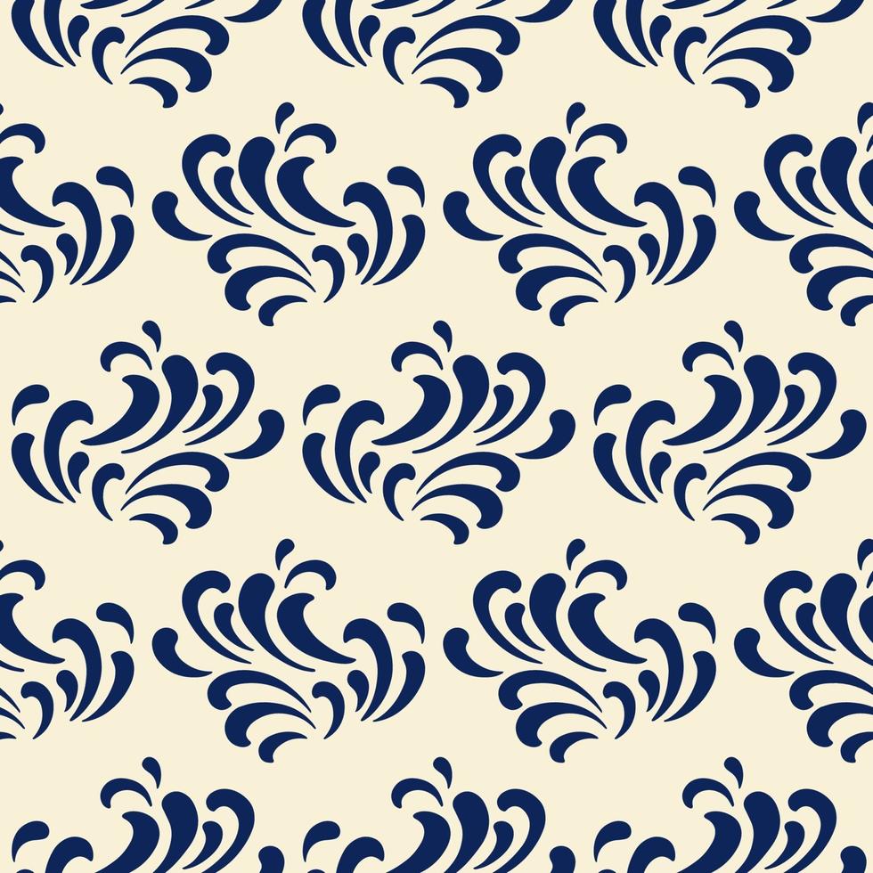 olas del mar de patrones sin fisuras, color azul clásico vector