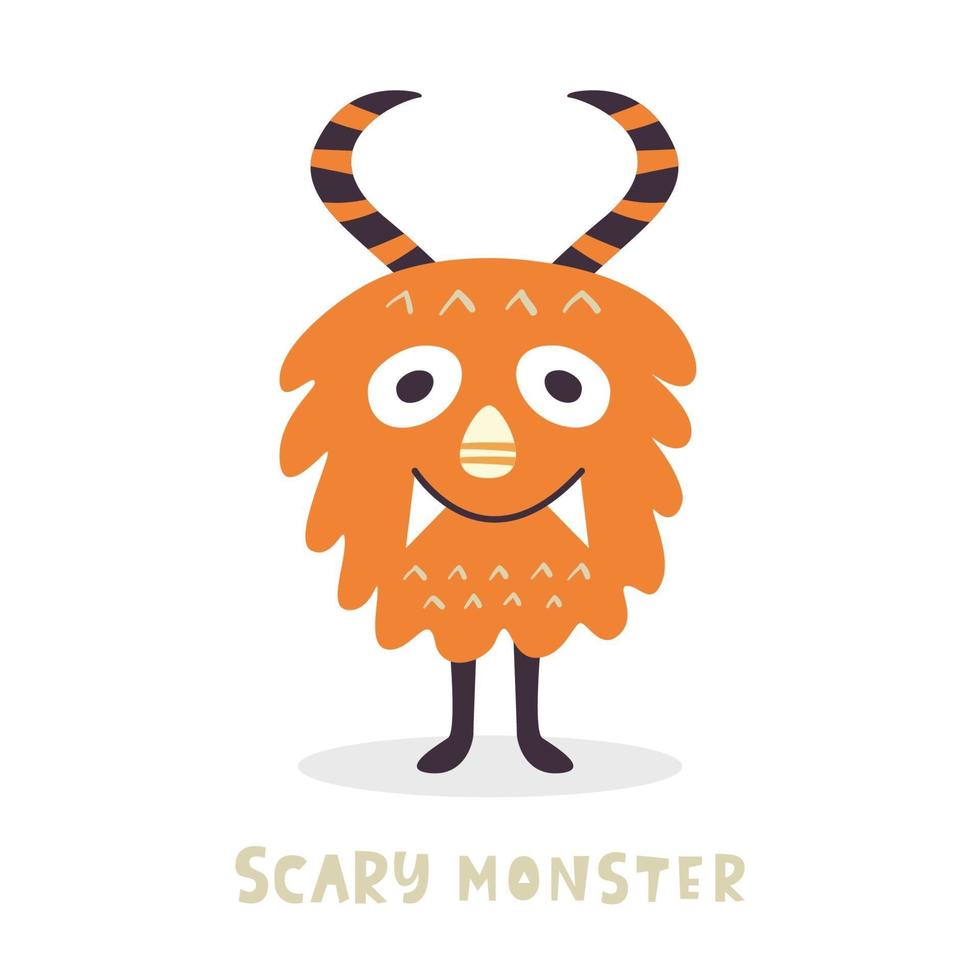 Cute Halloween Monster character, isolated on white vector