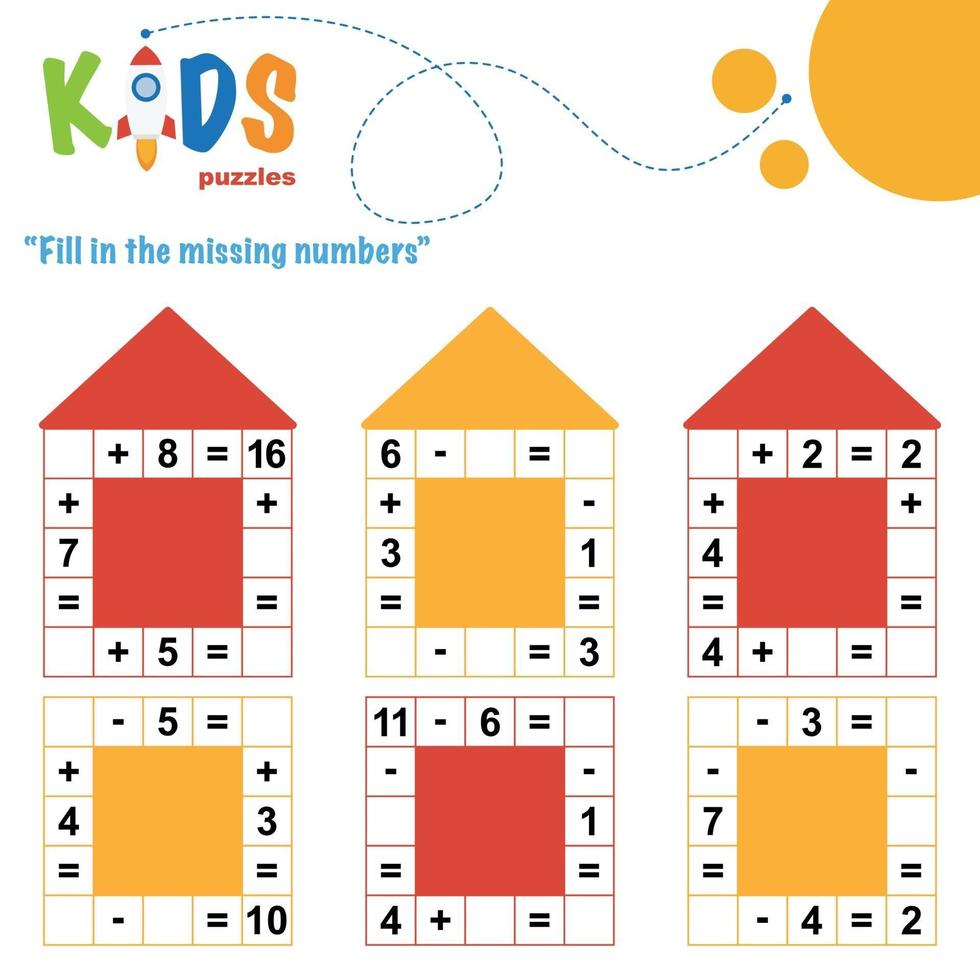 Fill in the missing numbers, printable math worksheet vector