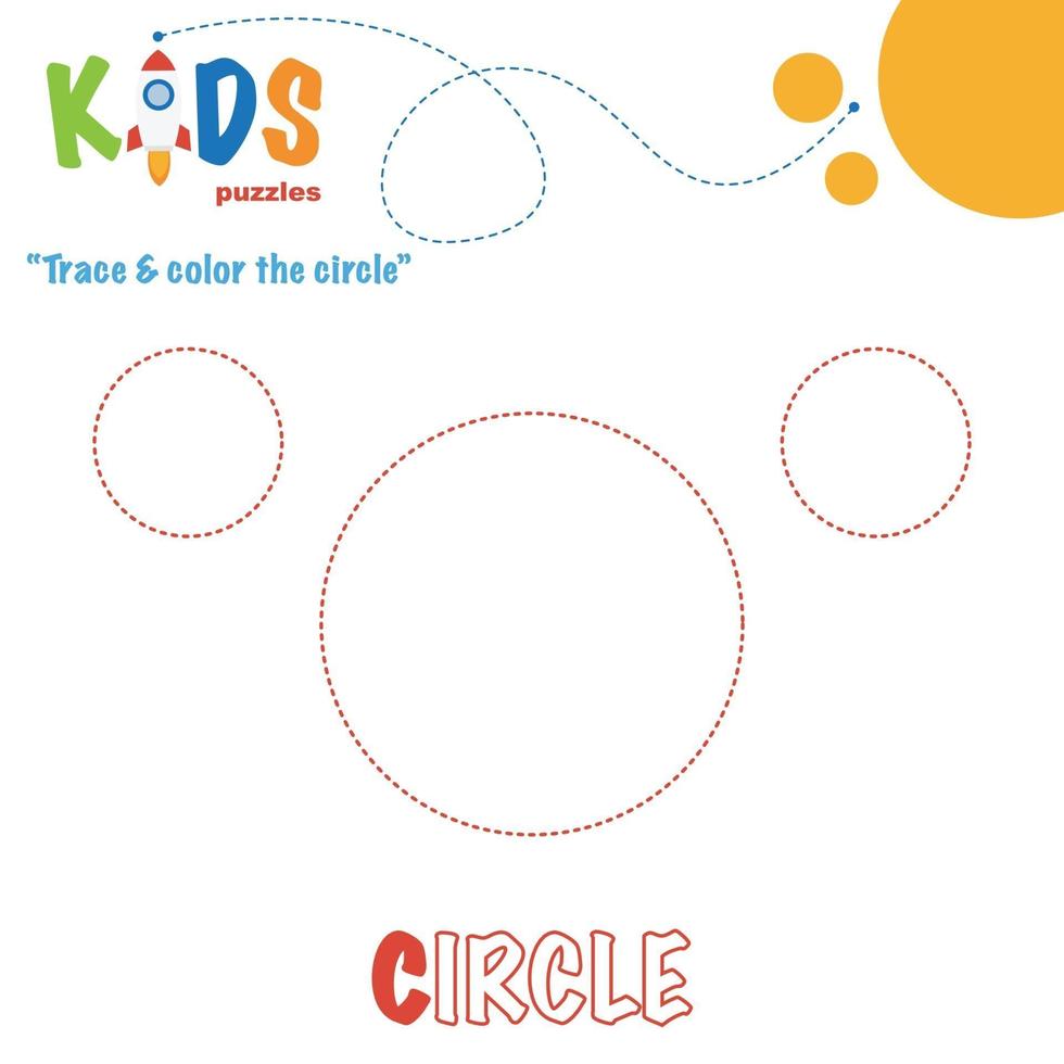 Trace and color the shape. Printable worksheet vector