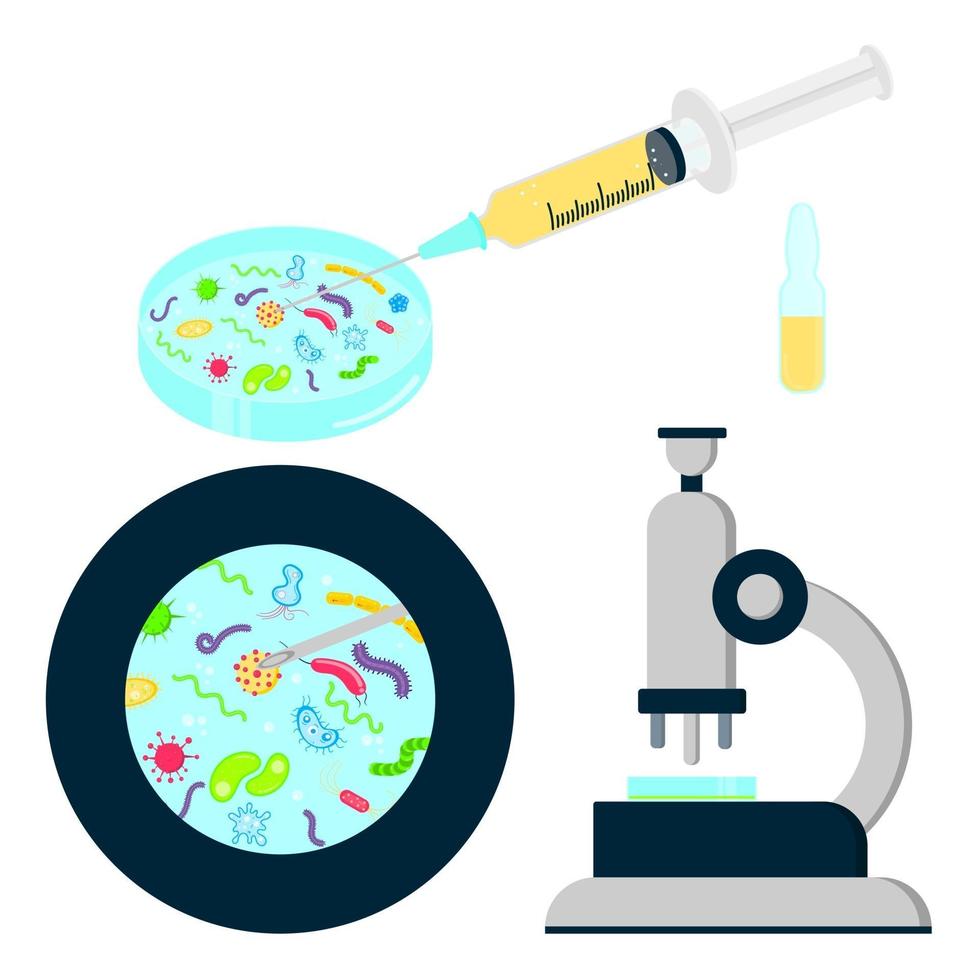 Laporatory analisys equipment set. vector