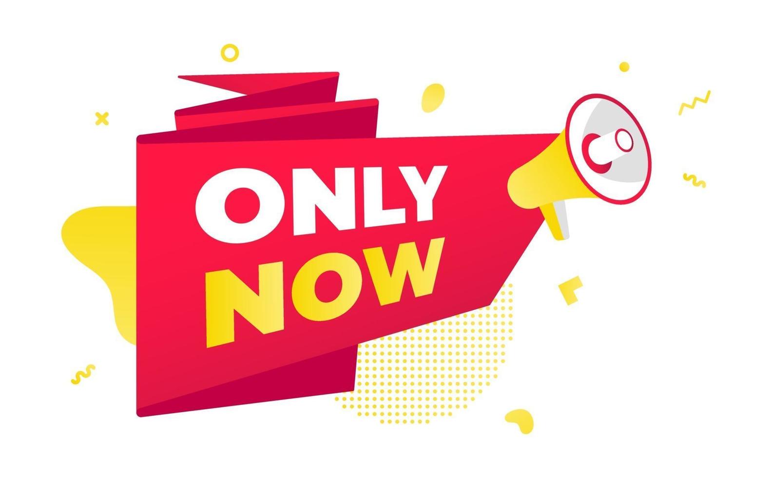 Only now sale countdown ribbon badge icon sign with big red ribbon vector