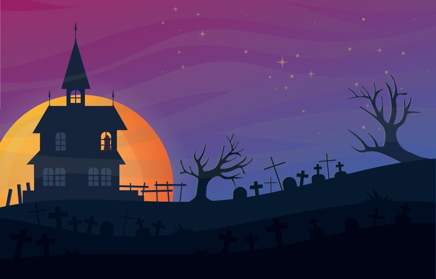 Halloween Scenery Background vector