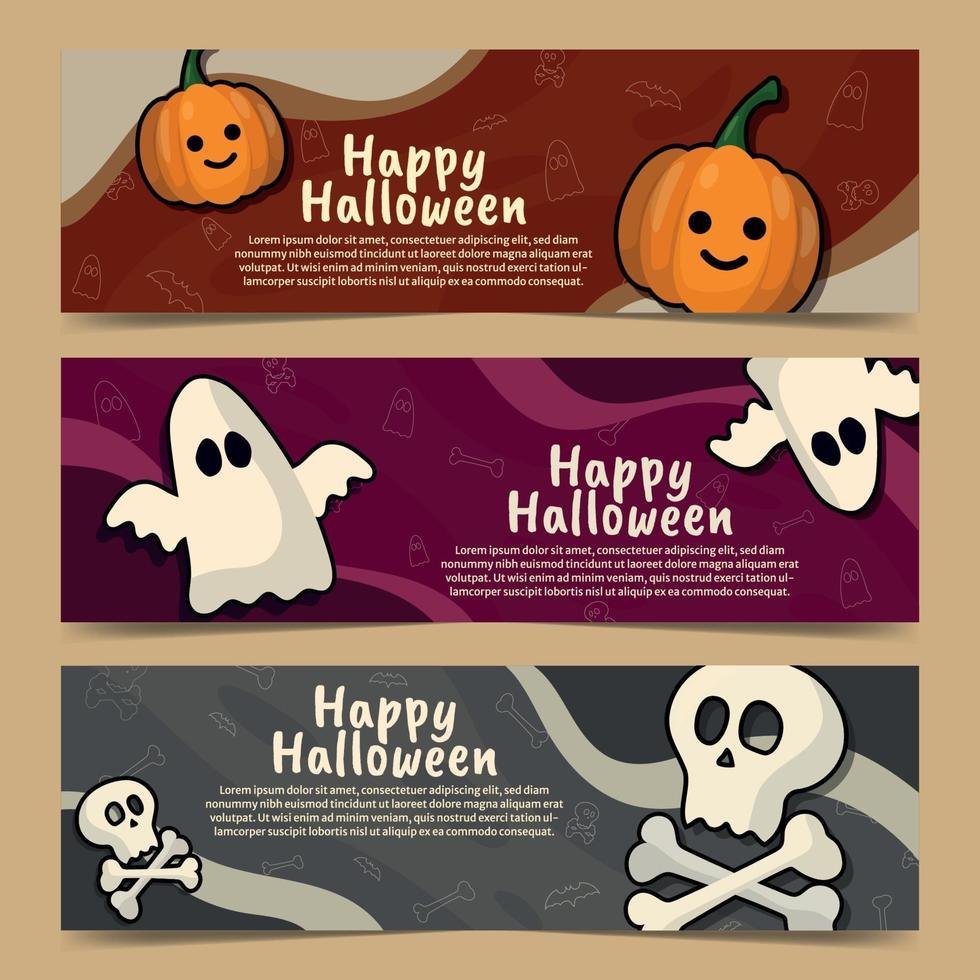 feliz halloween banner vector