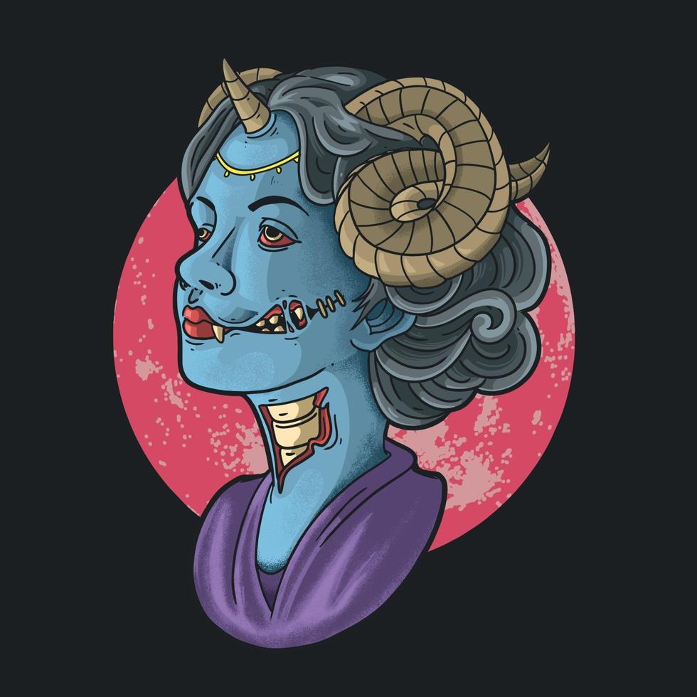 vector de ilustración de mujer hermosa zombie