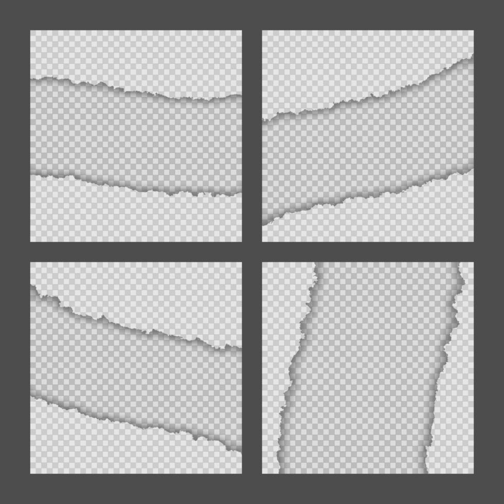 Ripped torn paper edge collection vector