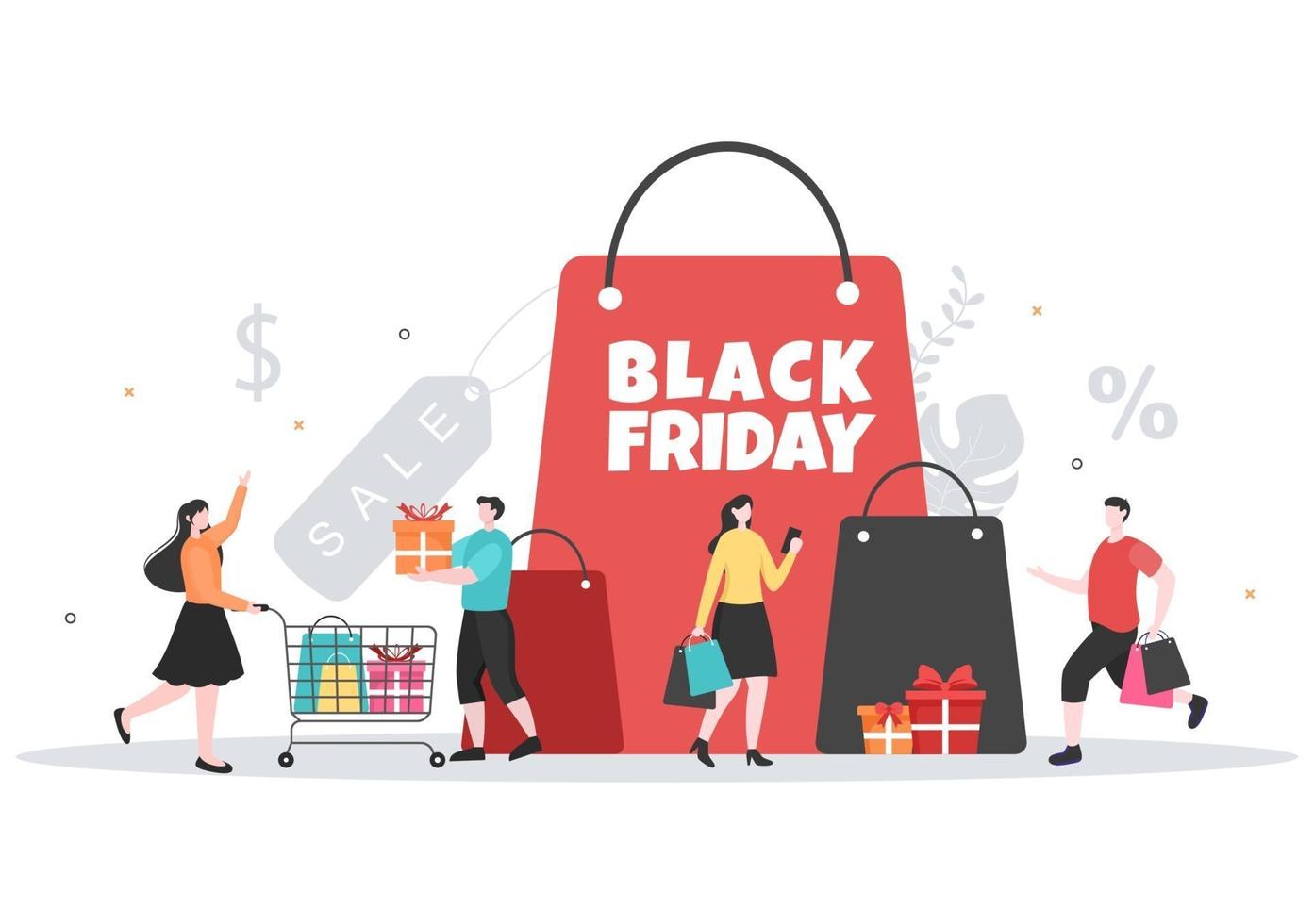 Black Friday Give Big Discount Sale Vector