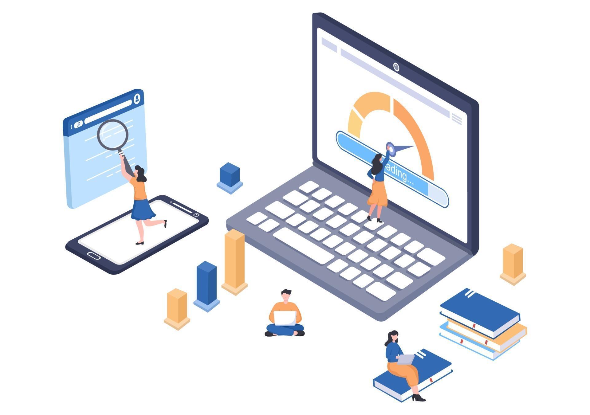 Website Loading Speed Optimization Vector Illustration 3310927 Vector ...
