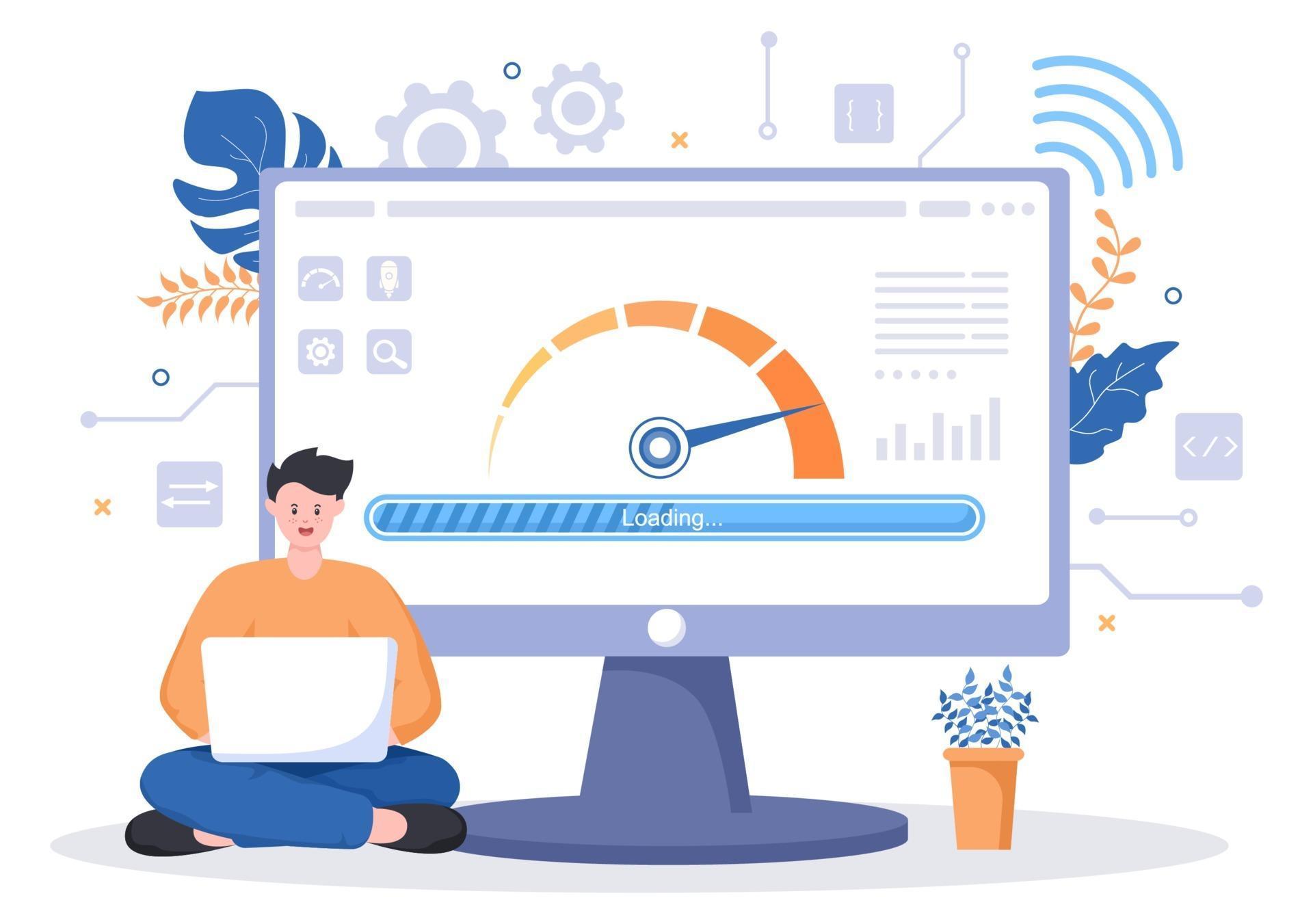 Website Loading Speed Optimization Vector Illustration 3310932 Vector ...