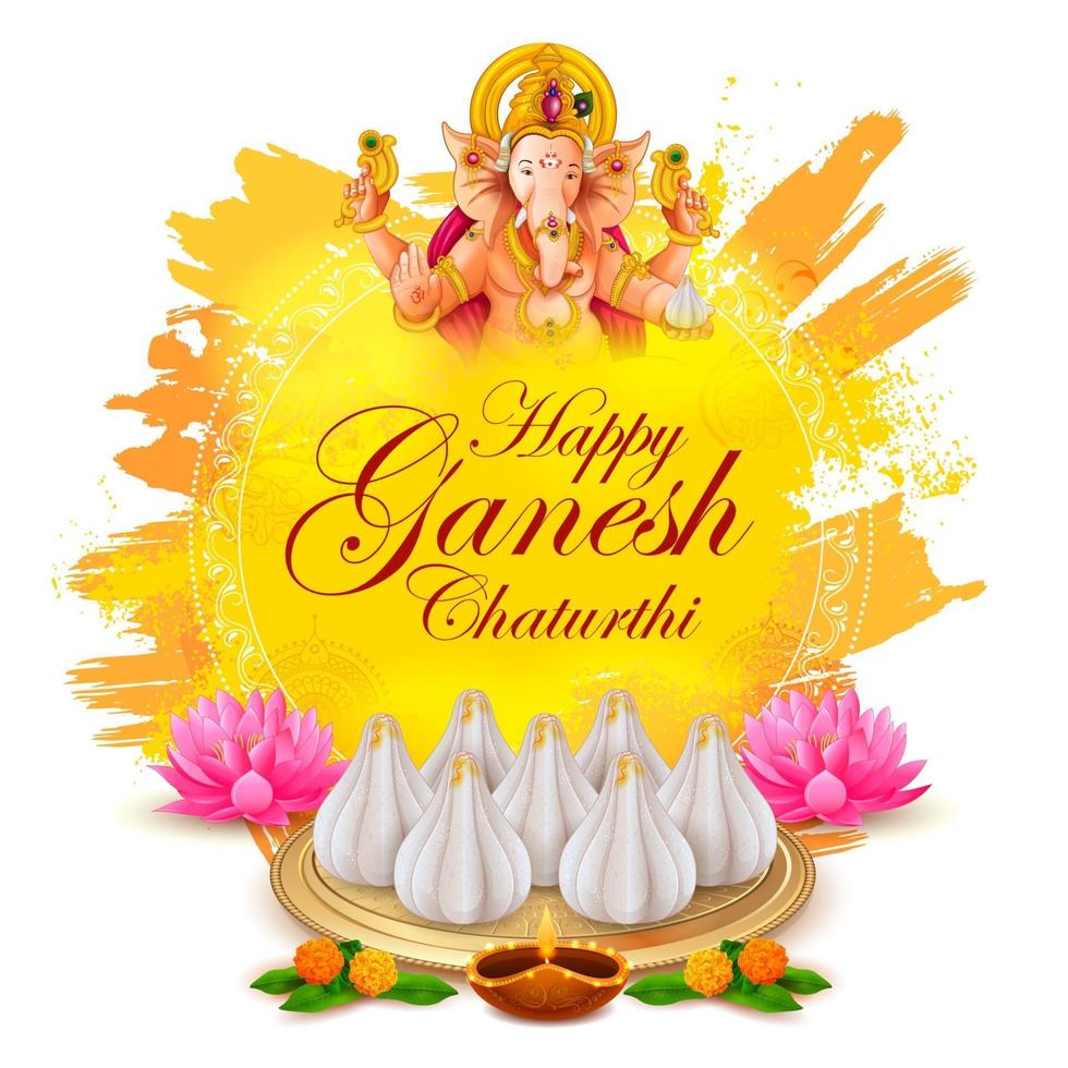 Lord Ganpati background for Ganesh Chaturthi festival of India vector