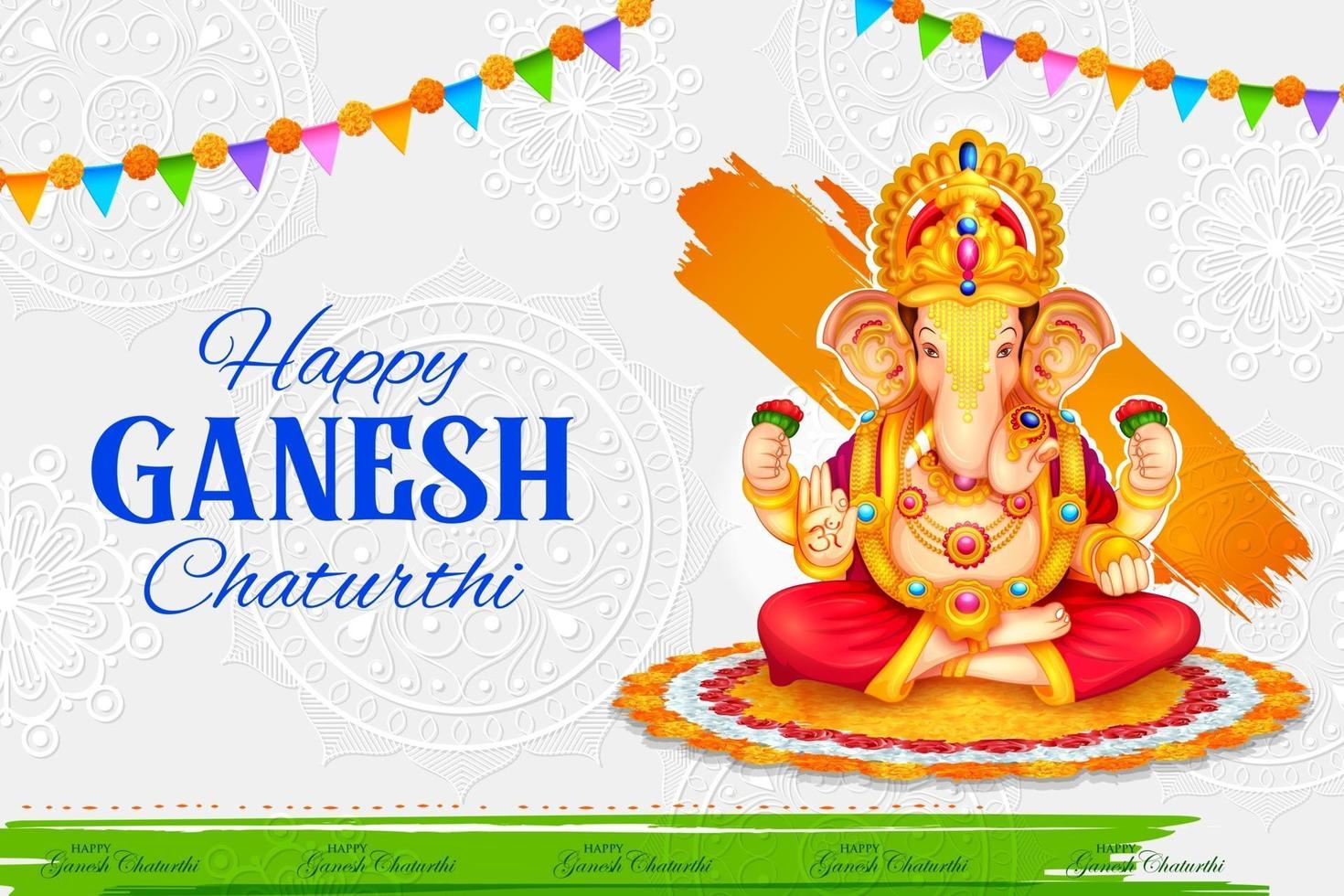 Lord Ganpati background for Ganesh Chaturthi festival of India vector