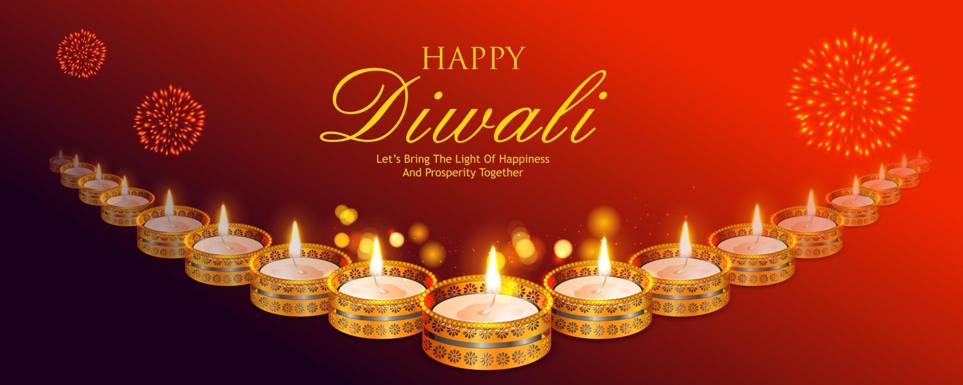 Happy Diwali Holiday background for light festival of India vector