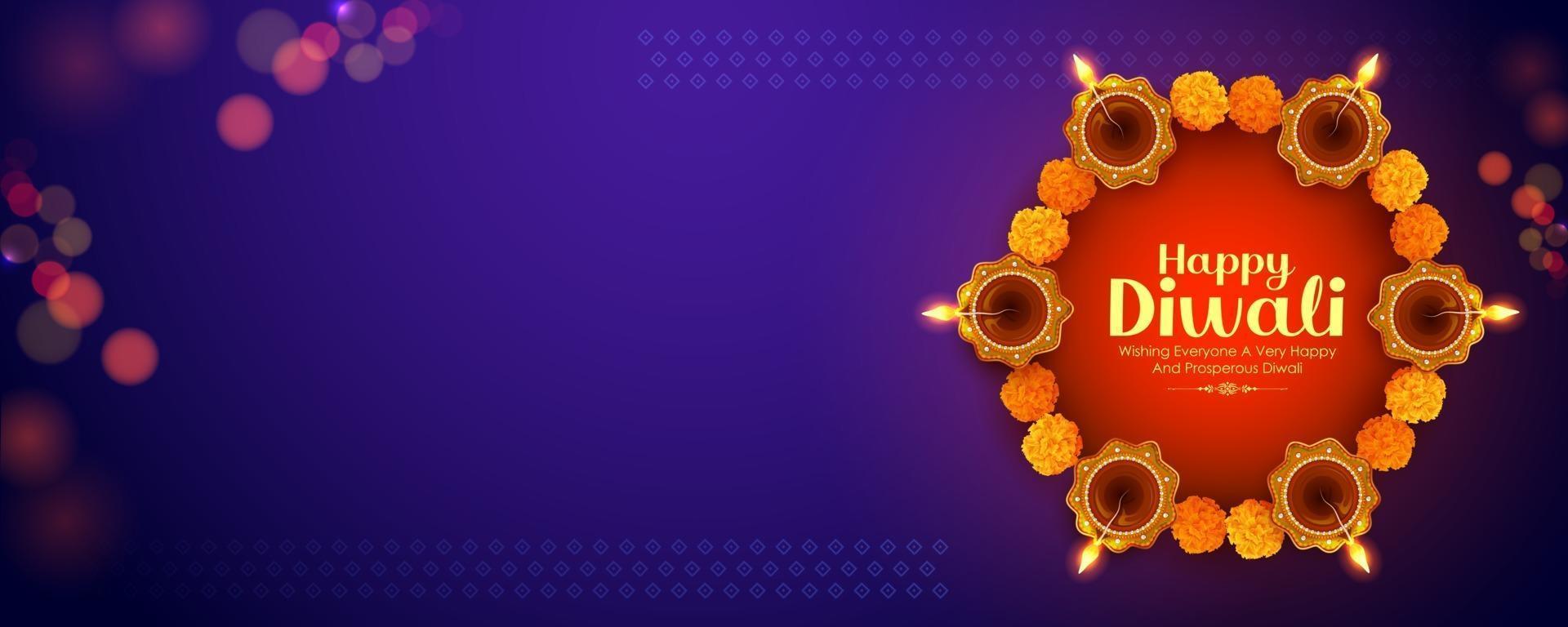Happy Diwali Holiday background for light festival of India vector