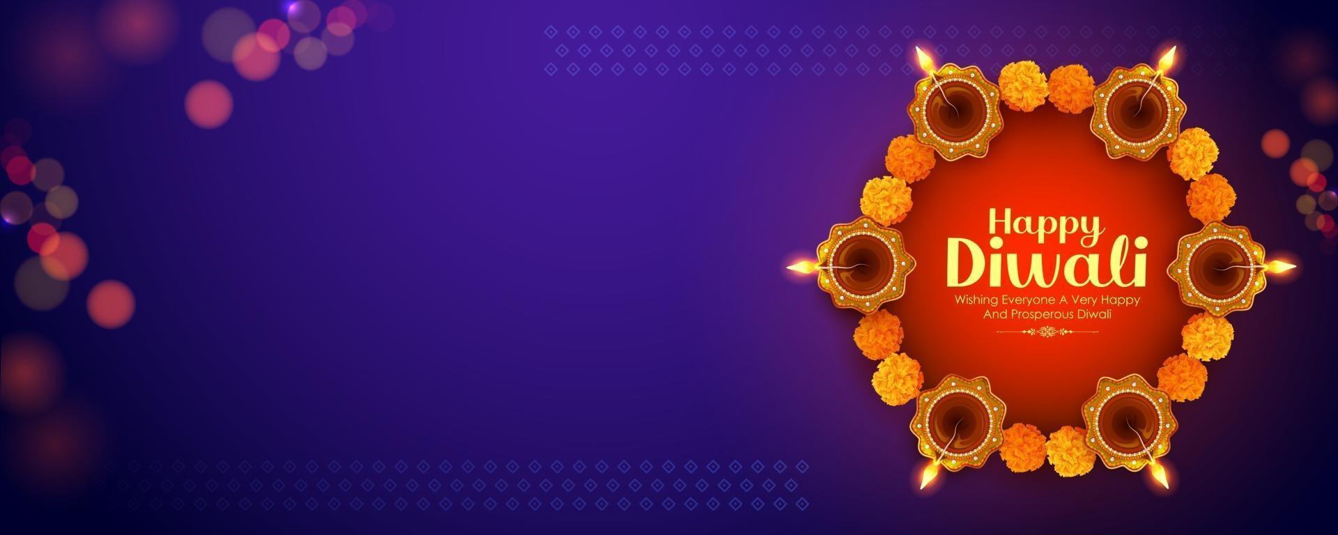 feliz fondo de vacaciones de diwali para el festival de la luz de la india vector