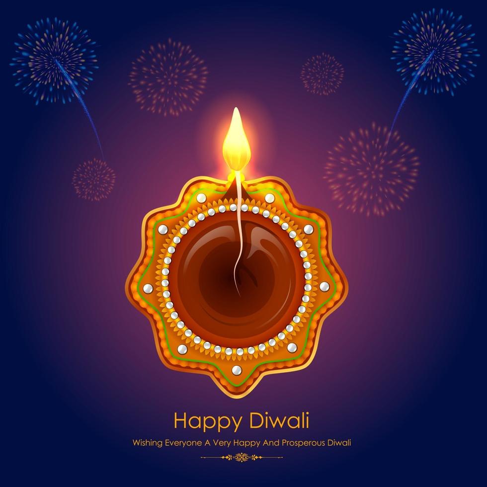 Happy Diwali Holiday background for light festival of India vector