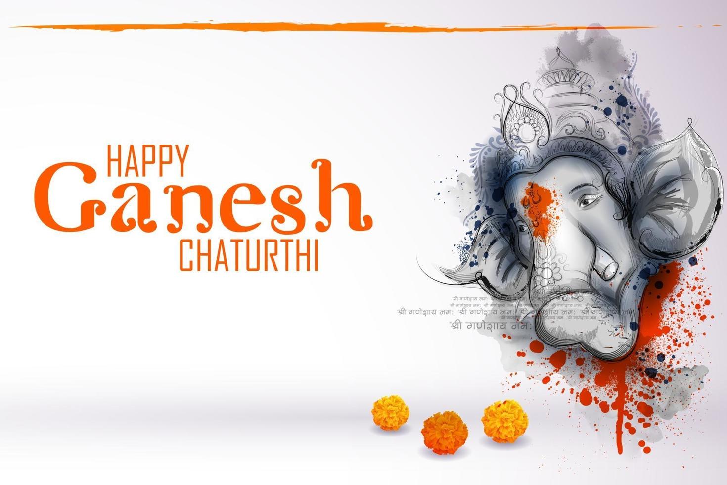 Lord Ganpati background for Ganesh Chaturthi festival of India vector