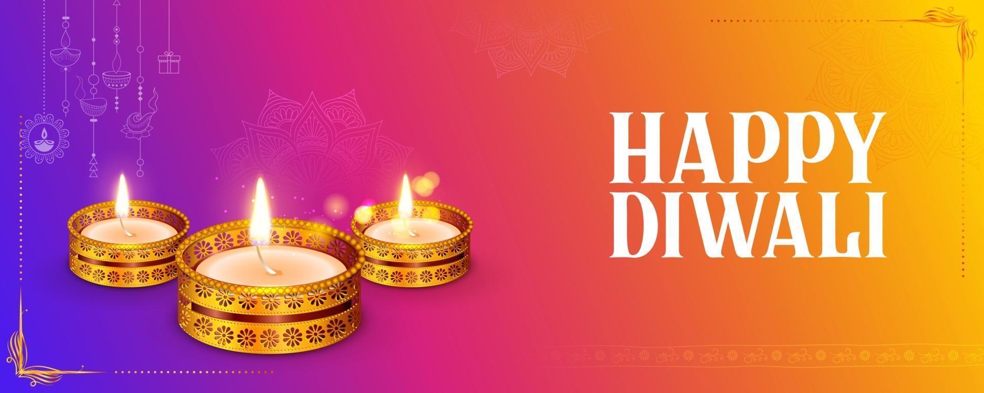 feliz fondo de vacaciones de diwali para el festival de la luz de la india vector