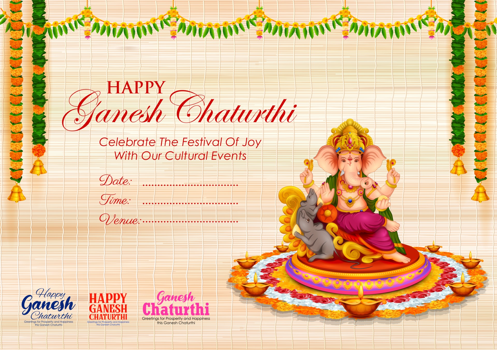 Lord Ganpati background for Ganesh Chaturthi festival of India 3311001  Vector Art at Vecteezy