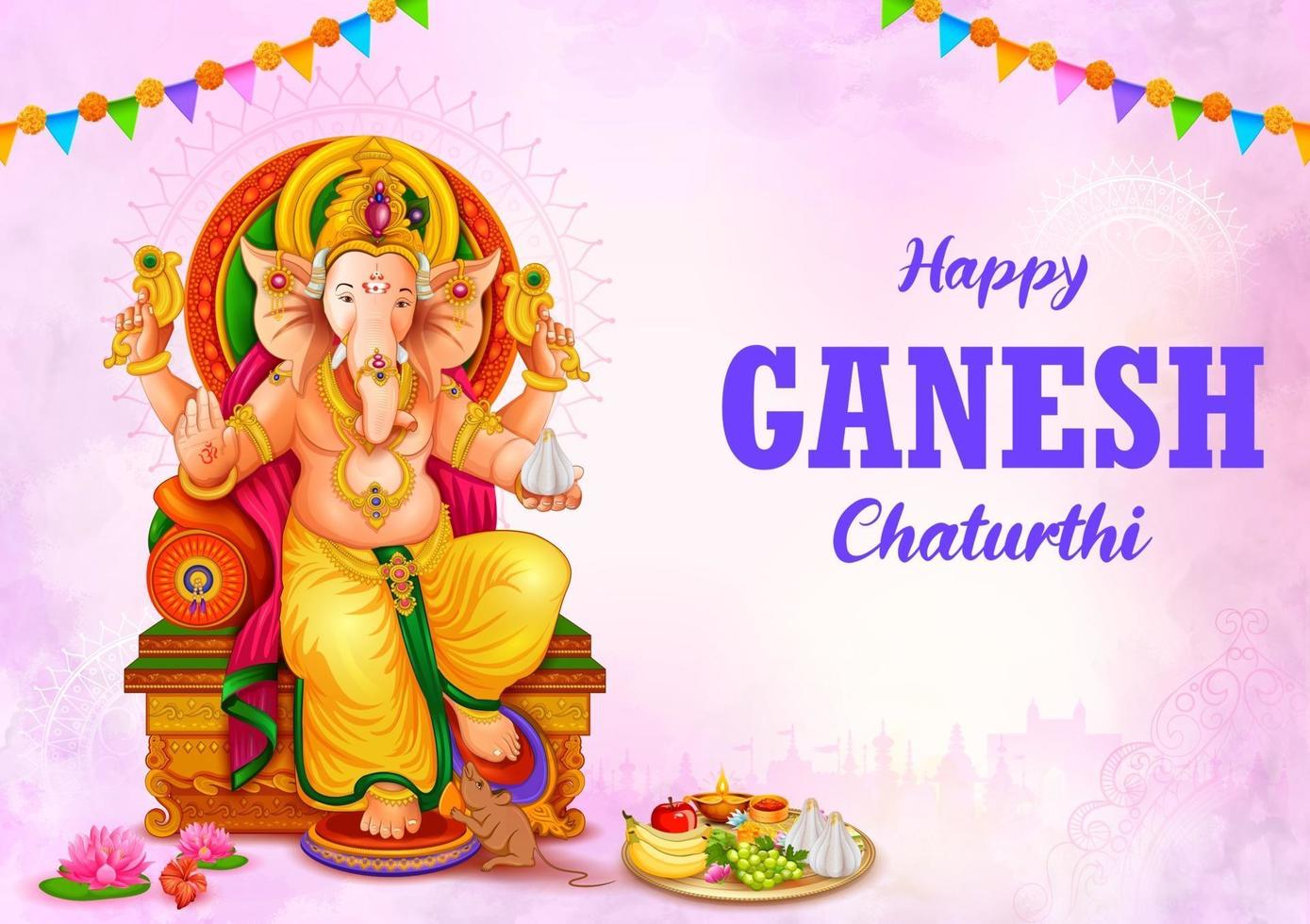 Lord Ganpati background for Ganesh Chaturthi festival of India vector