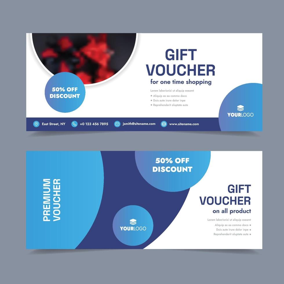 Blue And Purple Marketing Gift Voucher vector