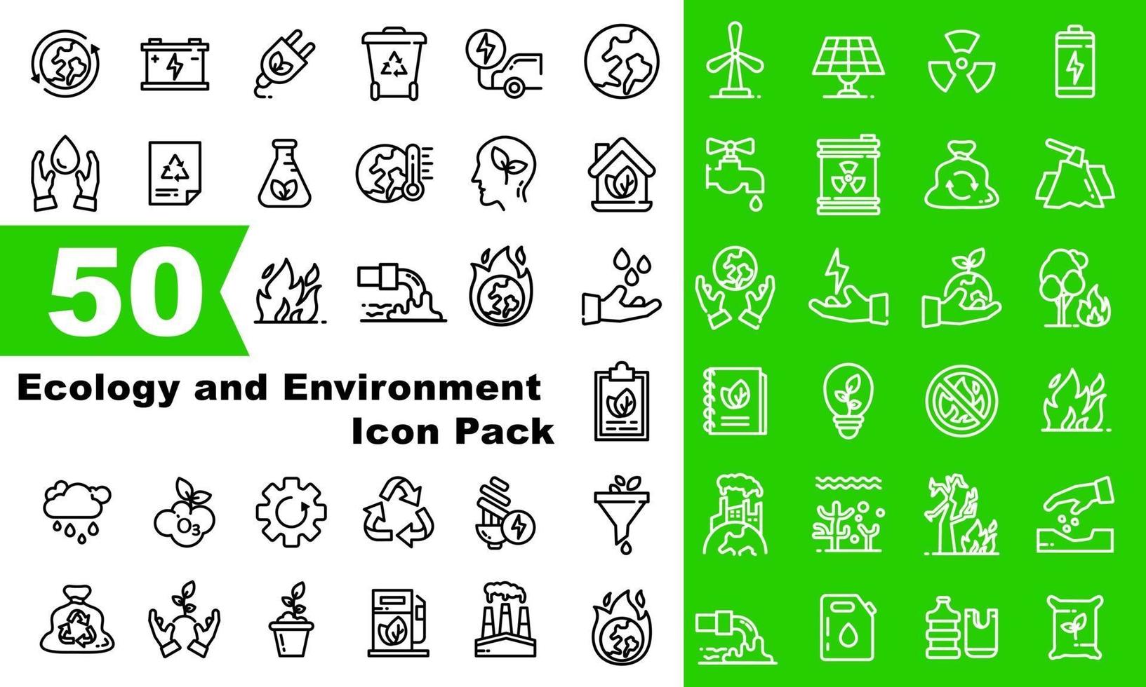campañas de paquetes de iconos de ecología y medio ambiente para aumentar vector