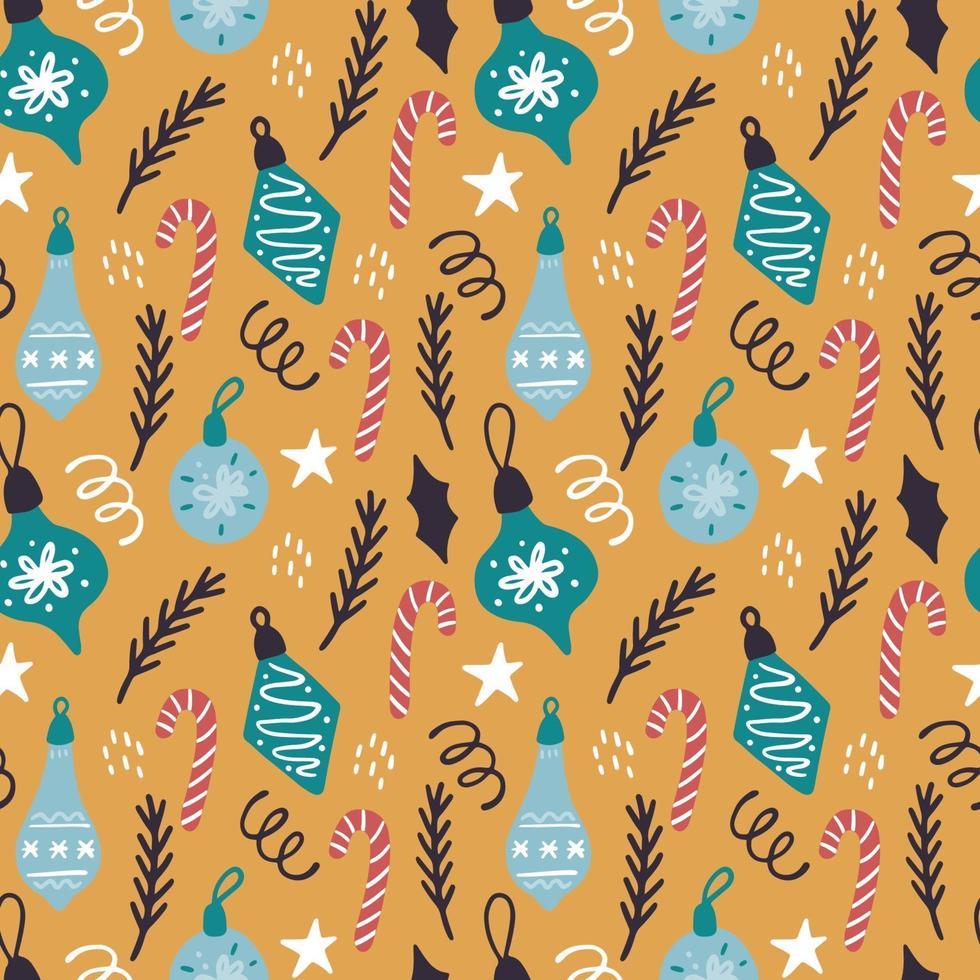 Christmas ball seamless pattern illustration. vector