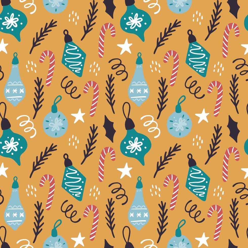 Christmas ball seamless pattern illustration. vector