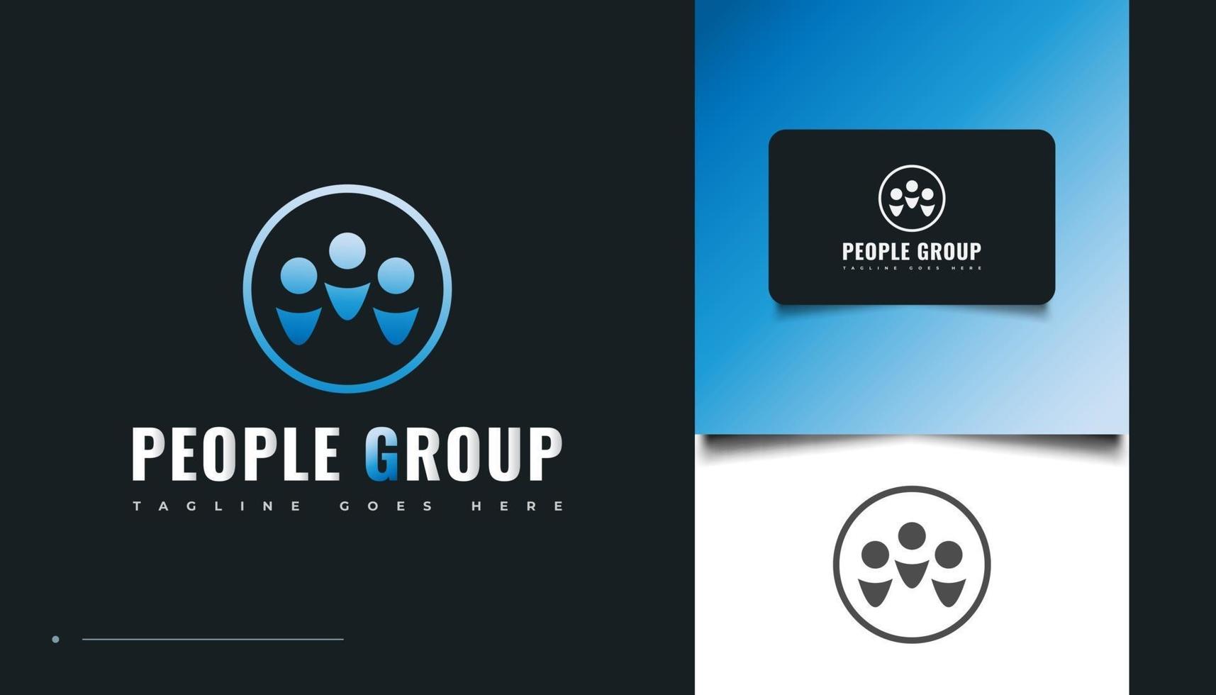 diseño de logotipo de grupo de personas vector