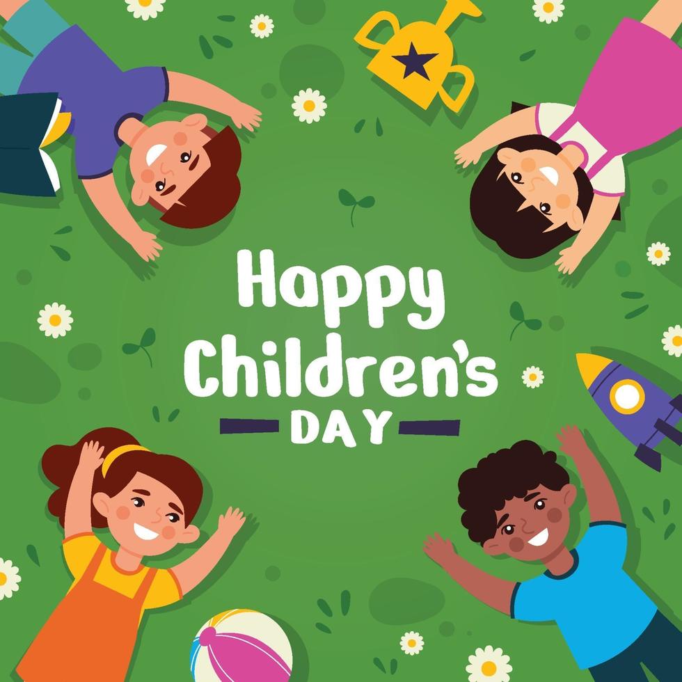 Multicultural Happy Children's Day Background Concept vector