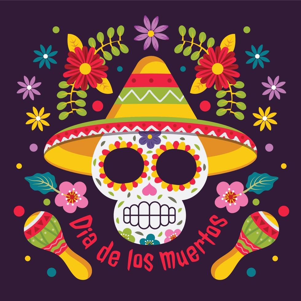 Dia de Los Muertos Background Template vector