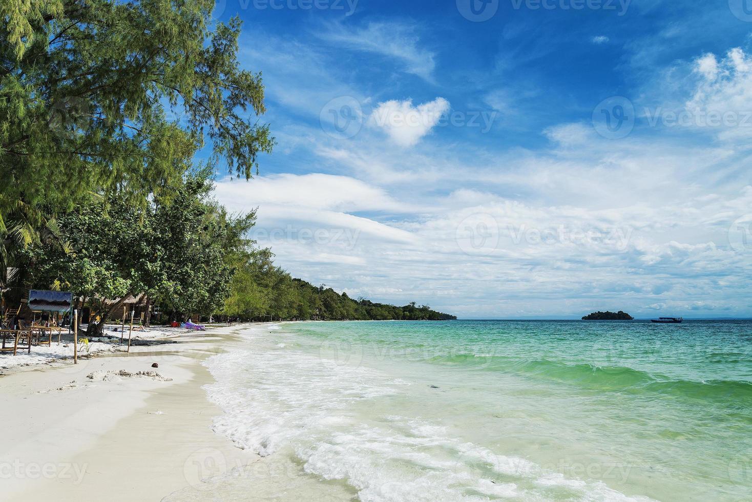 Quiet empty paradise beach in Koh Rong island near Sihanoukville Cambodia photo