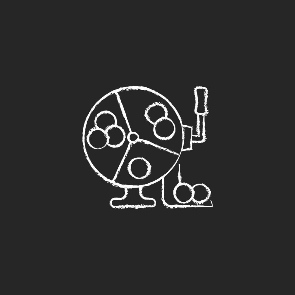 Ball draw machine chalk white icon on dark background vector