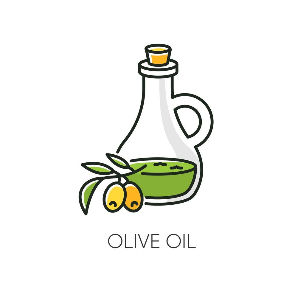 icono de color rgb de aceite de oliva vector