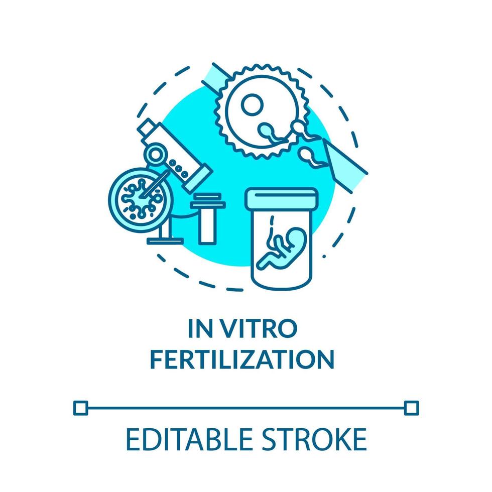 La fertilización in vitro concepto turquesa icono vector