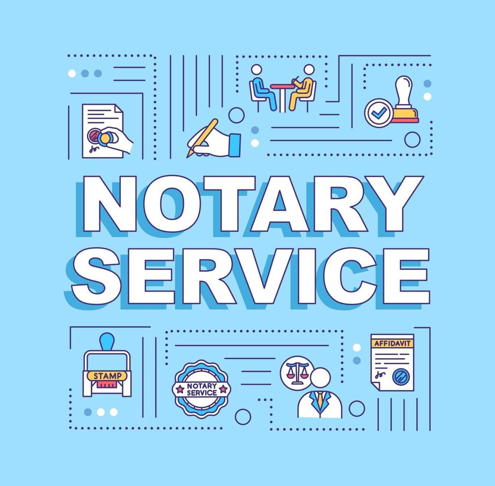 Notary service word concepts banner vector