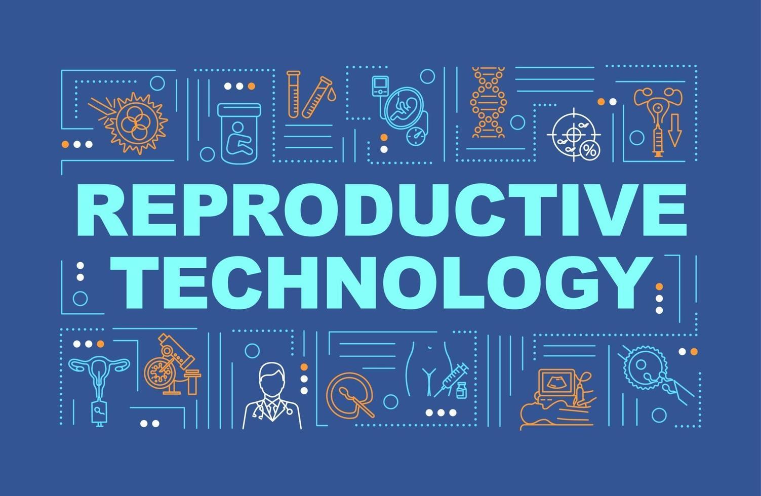 banner de conceptos de palabra de tecnología reproductiva vector